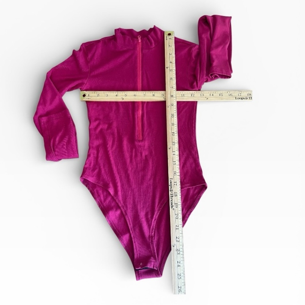 Pink Long Sleeve Bodysuit One Piece zipper women size: XS - Picture 4 of 6